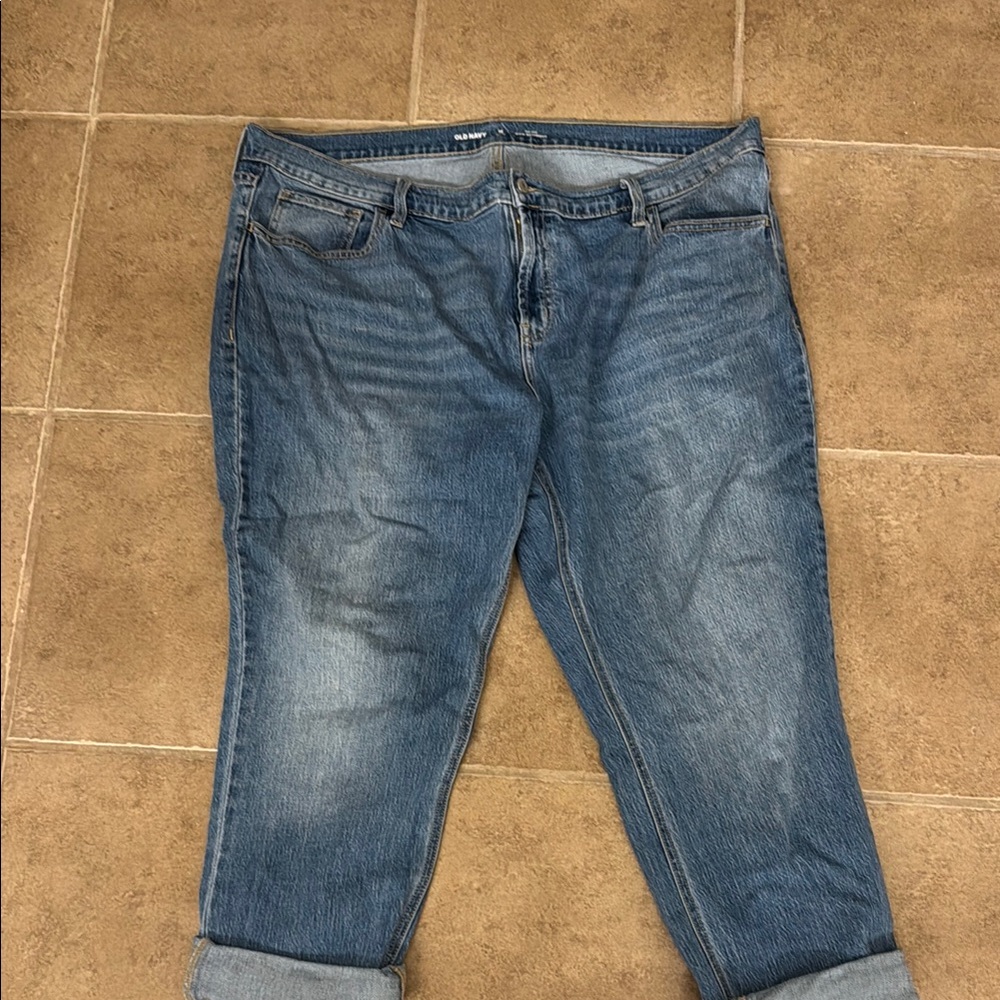 Old Navy Blue Boyfriend Jeans Comfortable Denim